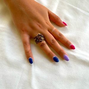 Golden Twisted Topaz Ring